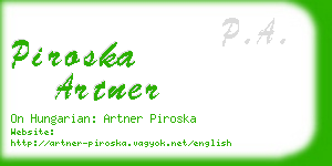 piroska artner business card
